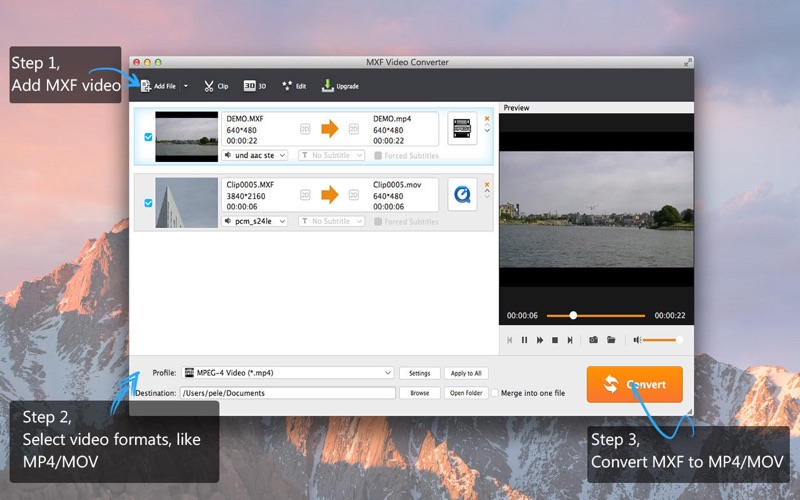 Screenshot #1 for MXF Video Converter-to MP4/MOV