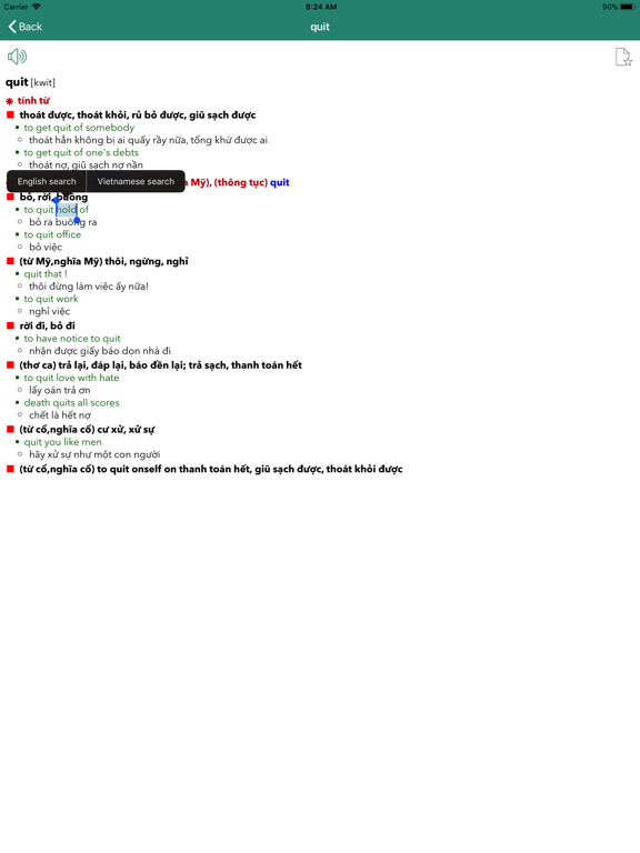 ENVIDICT - Từ điển Anh Việt iPad screenshot 5 - Reference app