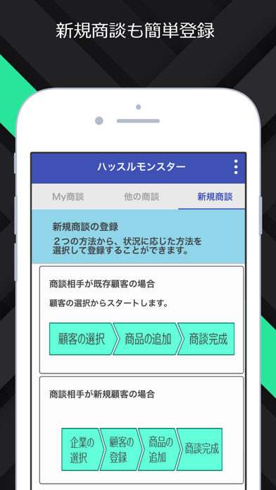 商談管理・日報管理システム「ハッスルモンスター」アプリ Screenshot