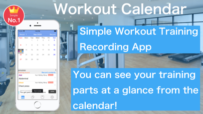 Fitness Workout Log Calendar Screenshot