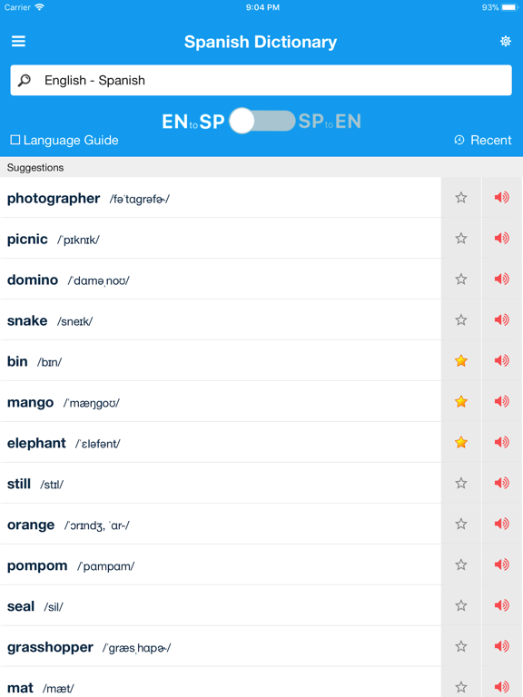 Screenshot #6 pour English - Spanish Dictionary