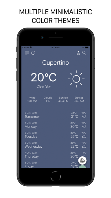 Minimalistic Weather App Screenshot