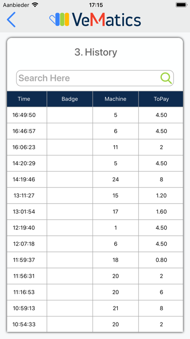 VeMatics CP500 Maintenance Screenshot