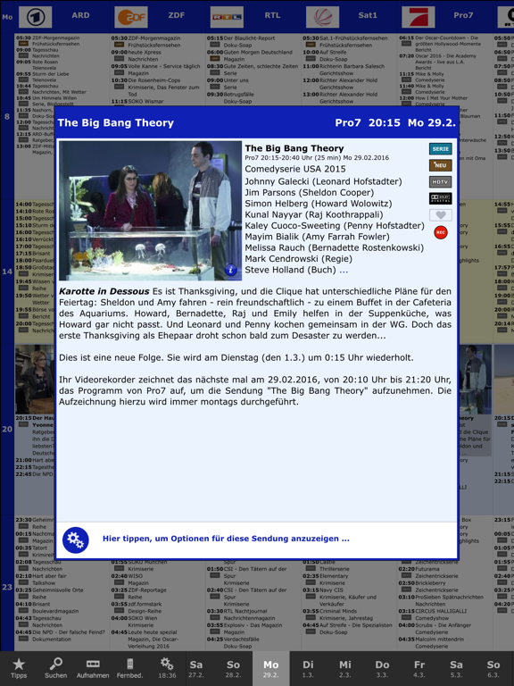 TV PRIMETIME - TV Programm iPad screenshot 4 - Entertainment app