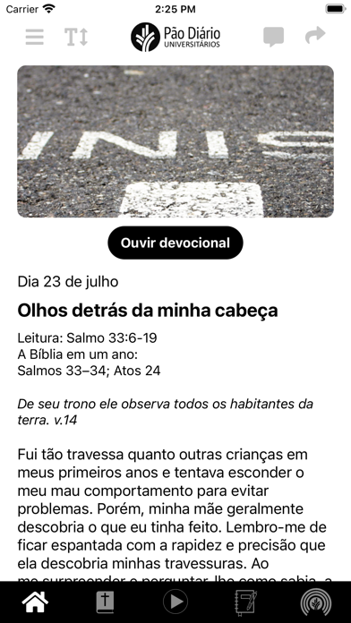 Pão Diário - Universitários Screenshot