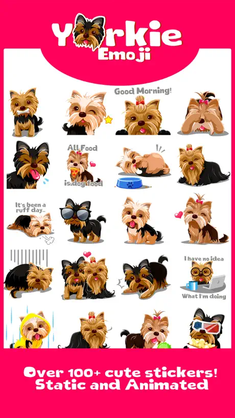 Yorkie Dog Emoji Stickers