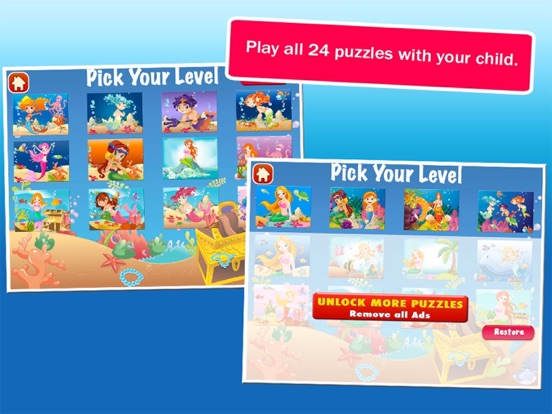 Mermaid Princess Puzzles iPad screenshot