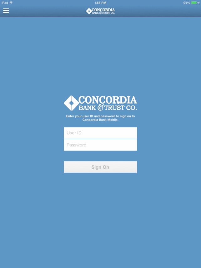 Concordia Bank iPad