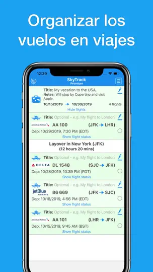 Captura de pantalla de Skytrack - Flight Radar Fly 24 en iPhone 8