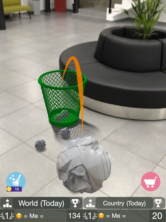 Screenshot #3 for Paper Bin AR - throw paper