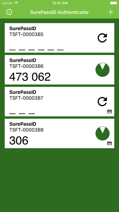 SurePassID Authenticator Screenshot
