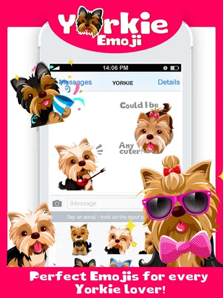 Yorkie Dog Emoji Stickers
