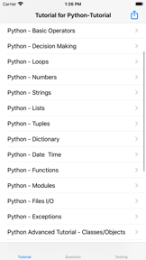 Tutorial for Python screenshot