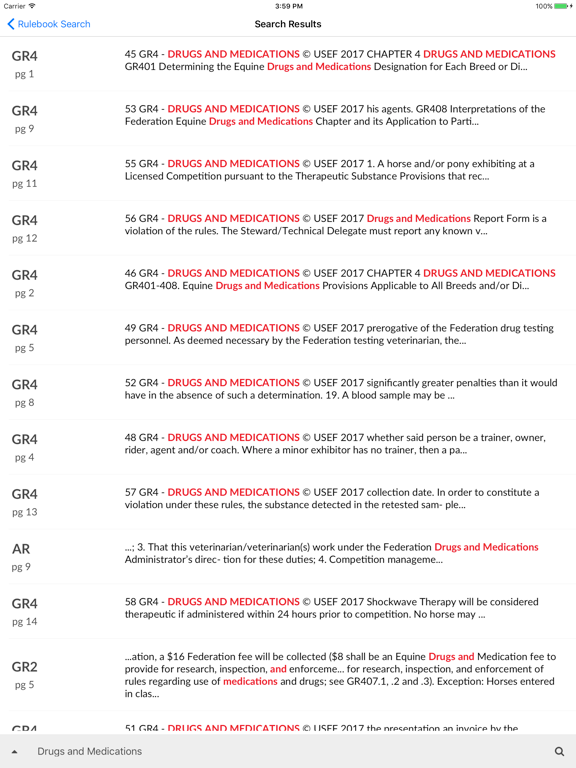 USEF Rulebook iPad screenshot 4 - Education app