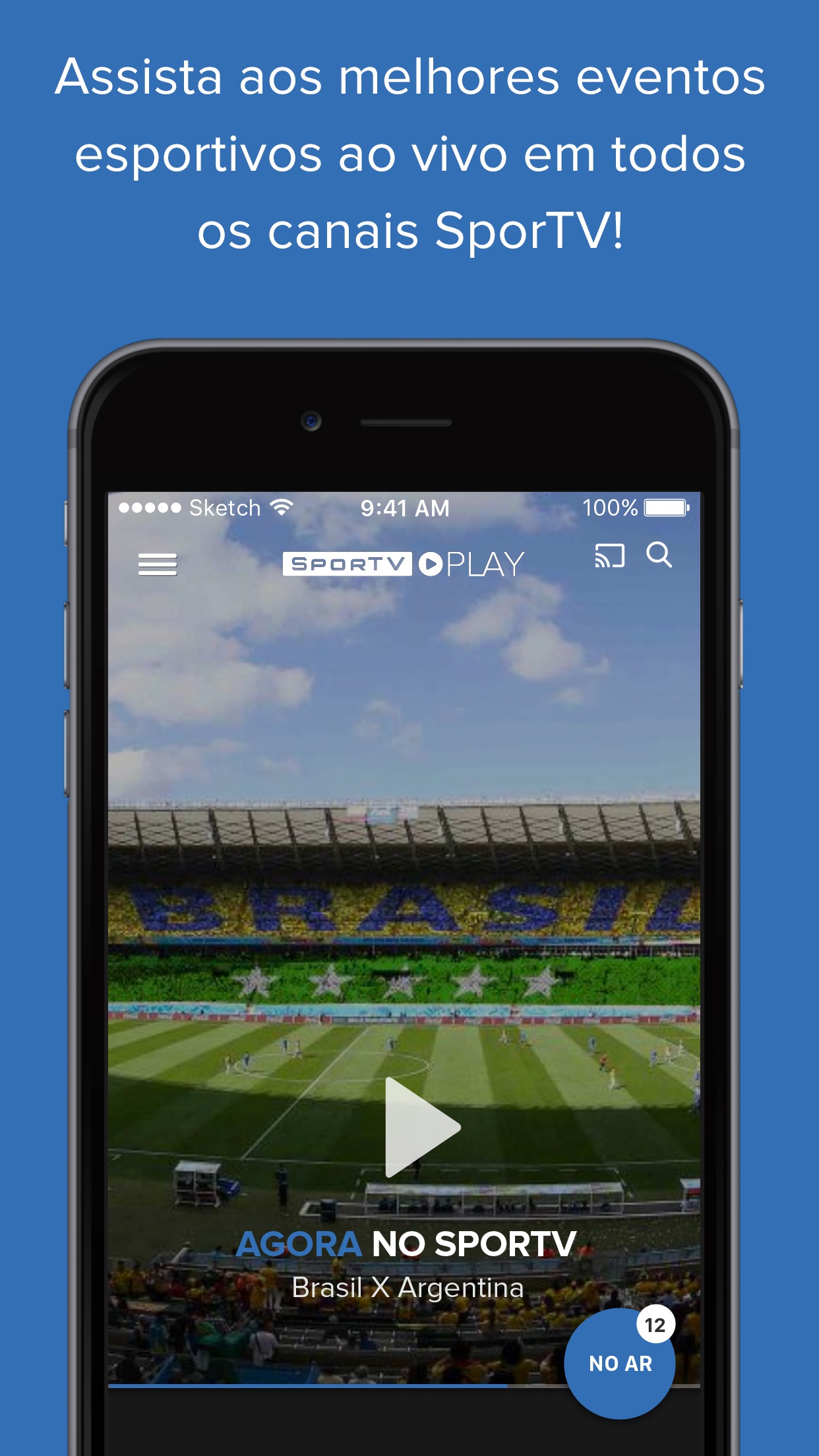Screenshot do app SporTV Play