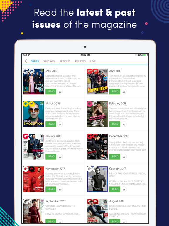GQ Magazine (India) iPad screenshot 1 - Lifestyle app