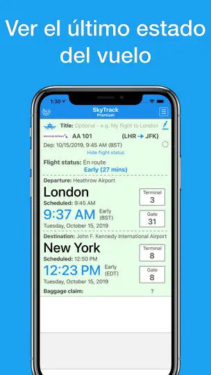 Captura de pantalla de Skytrack - Flight Radar Fly 24 en iPhone 7