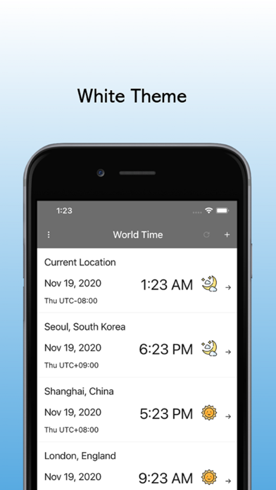 世界時計 - 外国タイムゾーンの時差日付の計算ウィジェットのおすすめ画像6