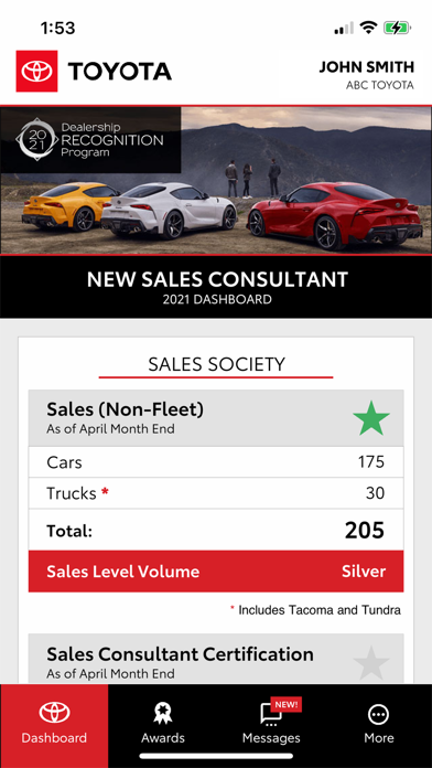 Toyota Dealership Recognition Screenshot