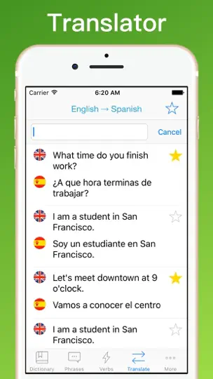Capture d'écran de Spanish Translator + © sur iPhone 3