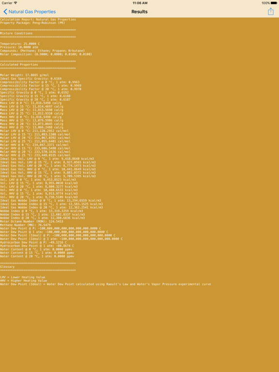 Screenshot #4 for Natural Gas Props Calculator
