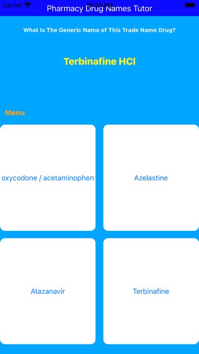 Pharmacy Drug Names Tutor Screenshot