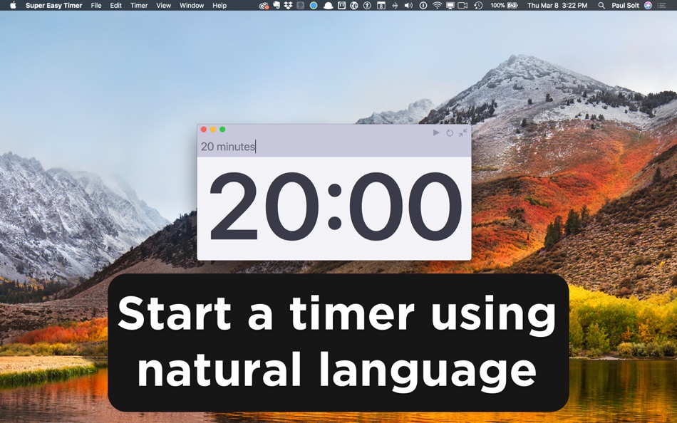 #1. Super Easy Timer (macOS) 由: Paul Solt