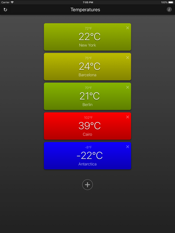 Temperatures App iPad screenshot 5 - Weather app
