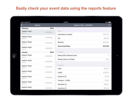 Fooda Point of Sale iPad screenshot