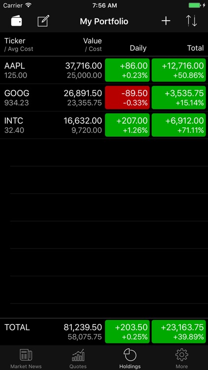 Stocks Widget and Portfolio screenshot-4