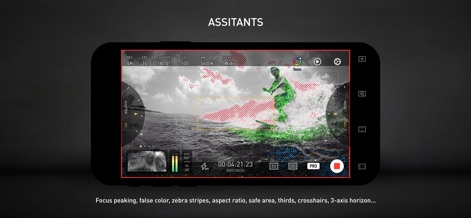 Protake - Mobile Cinema Camera - This tool provides crucial visual aids such as Focus Peaking and Zebra Strips to ensure accurate exposure and sharp focus in challenging conditions.