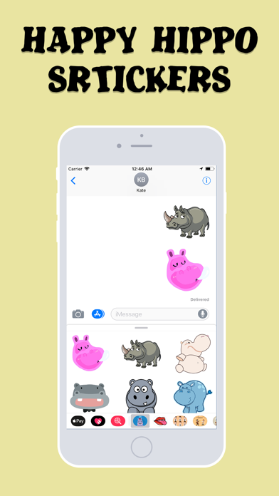 Happy Hippo Stickers Screenshot