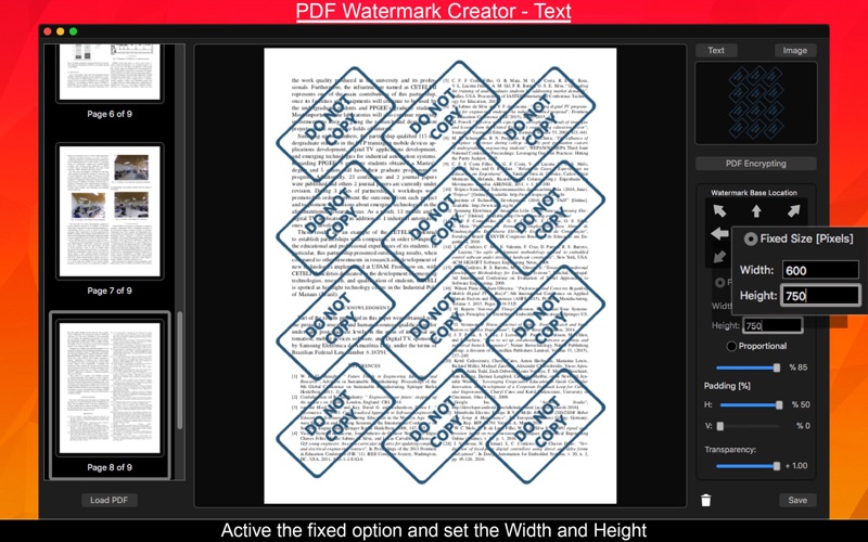 Screenshot #3 pour PDF Watermark Creator - Text