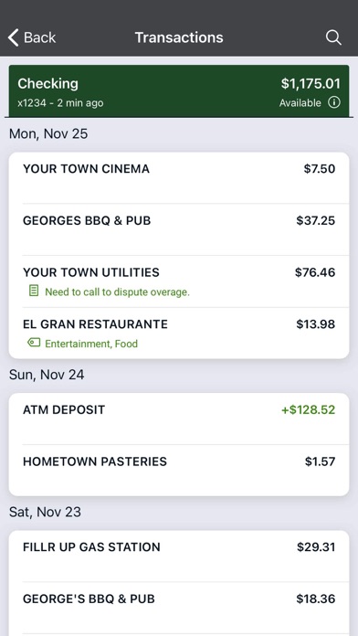 G W Jones Bank Mobile Banking Screenshot