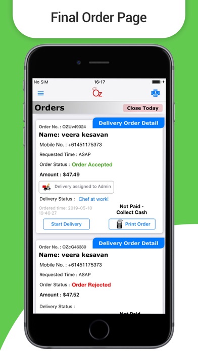 OzFoodHunter Restaurant&Driver Screenshot