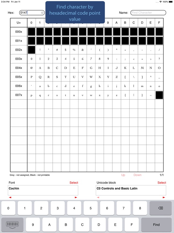 Unicode Font Viewer for All iPad screenshot 6 - Utilities app