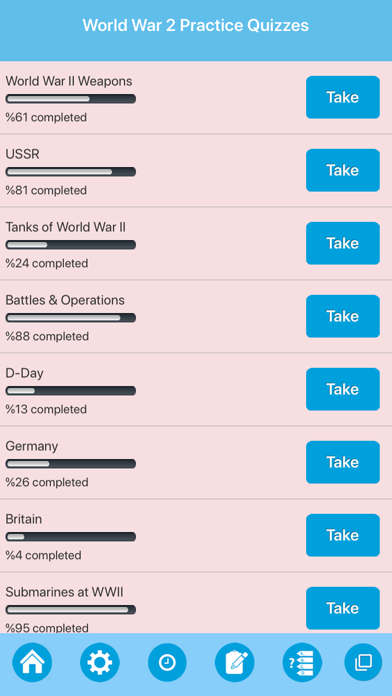 World War II History Quiz Screenshot