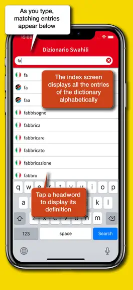Game screenshot Swahili-Italian Dictionary apk