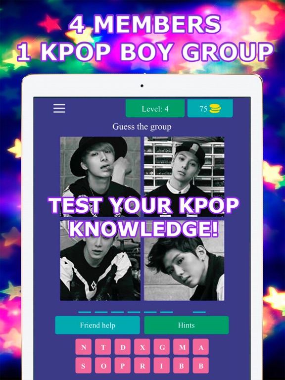 4 Members 1 KPop Boy Group iPad screenshot 4 - Games app