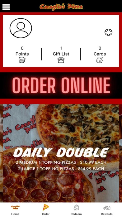 Caraglio's Pizza Rewards Screenshot