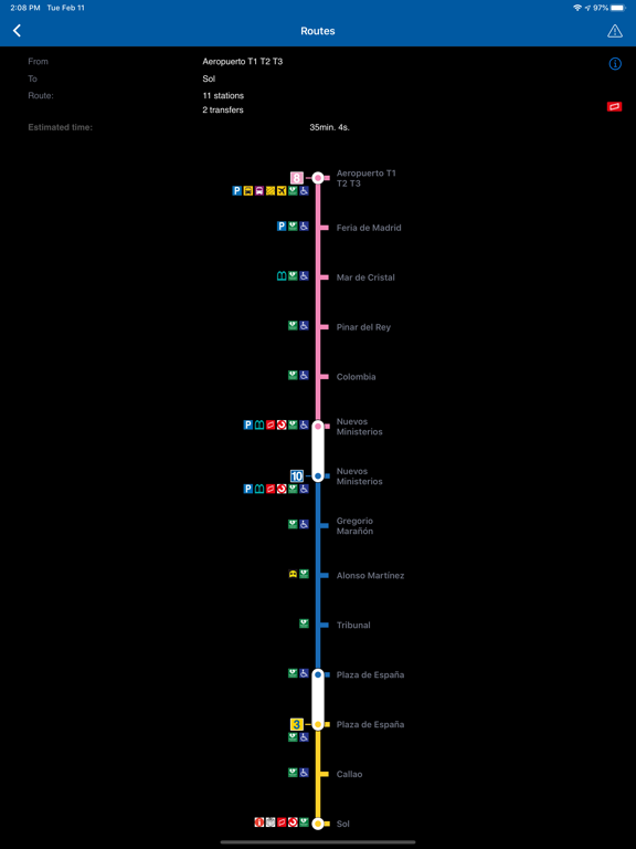 Official Metro de Madrid iPad screenshot