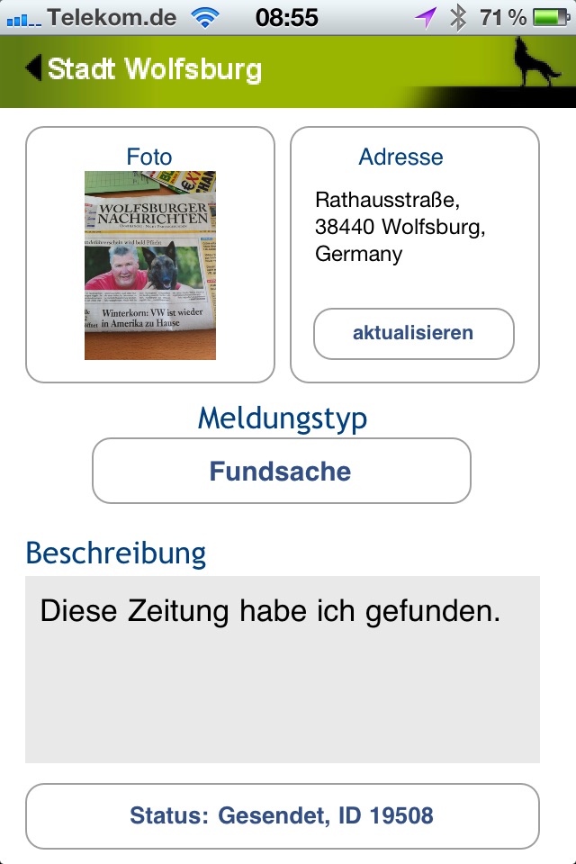 MeldeApp Wolfsburg screenshot 4