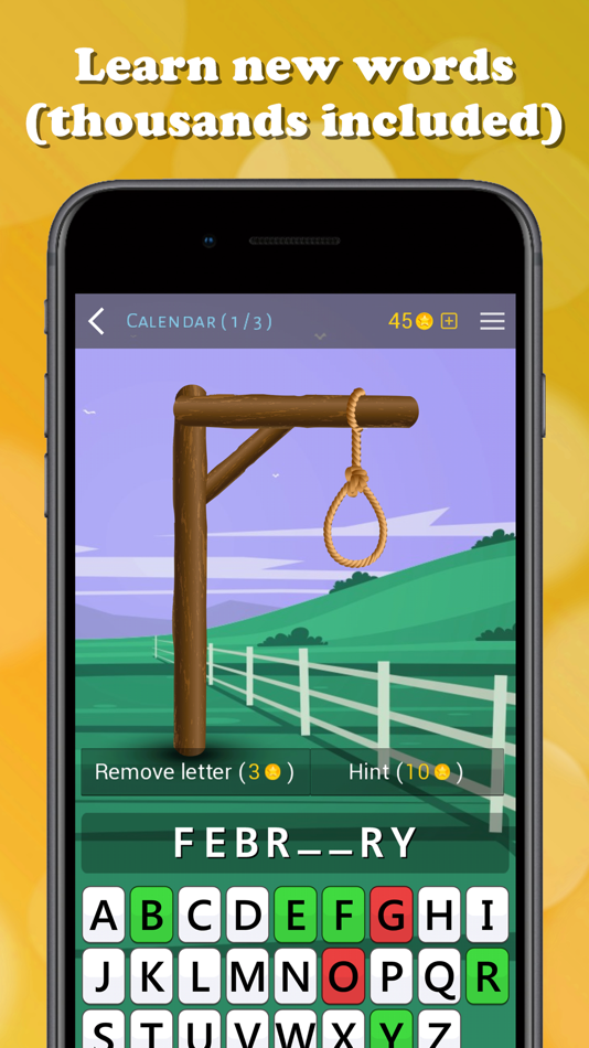 #5. Hangman game - Guess the word (iOS) By: Quarzo Apps