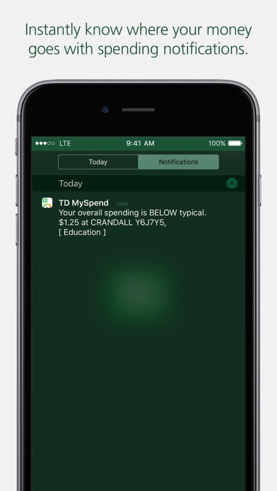 TD MySpend Screenshot