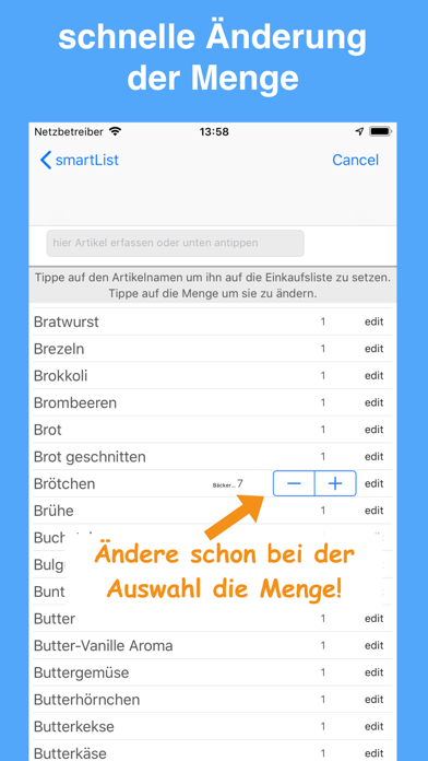 SmartList die Einkaufsliste App-Screenshot
