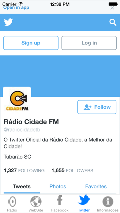 Rádio Cidade Tubarão FM Screenshot