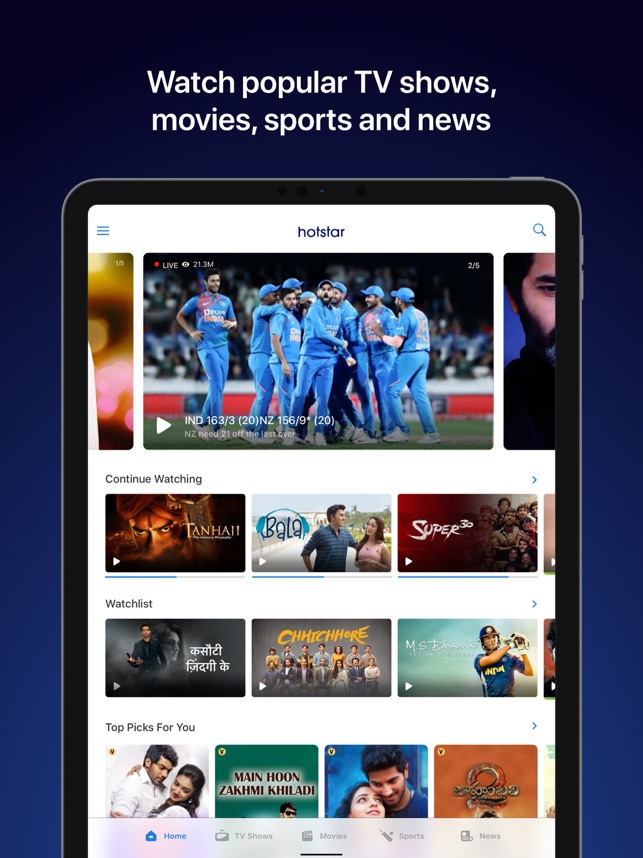 ‎Hotstar- Movies & Live Cricket Screenshot
