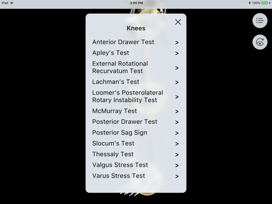 LE Special Tests Pro Consult iPad screenshot 2 - Education app