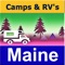 Camping spots & RV's is a simple and easy to use map to find the nearest Campsite or RV Park locations