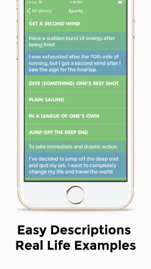 Captura de pantalla de English Idioms App en iPhone 3
